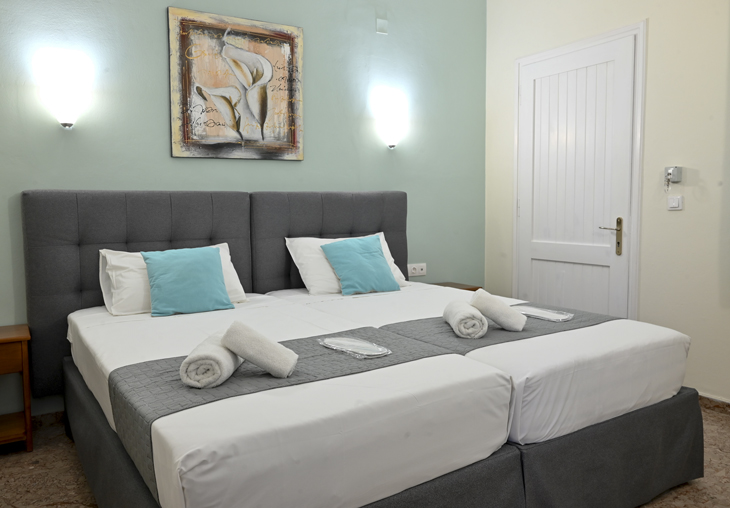 Gina studios benitses - twin room beds